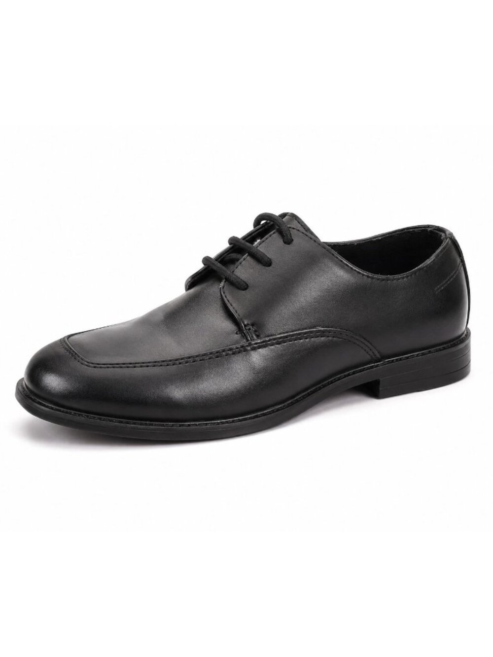 Sonoma Boys Size 2 Dress Shoes Black Square Toe Laces Formal Comfort Sole